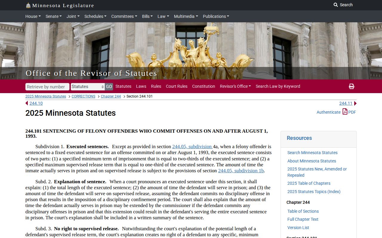 Washington County release date lookup Minnesota sentence structure